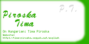 piroska tima business card